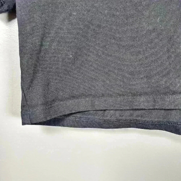 ARITZIA SUNDAY BEST Preppy Boxy Black Crop Polo Collar Button Up Top Women XS - Picture 7 of 8